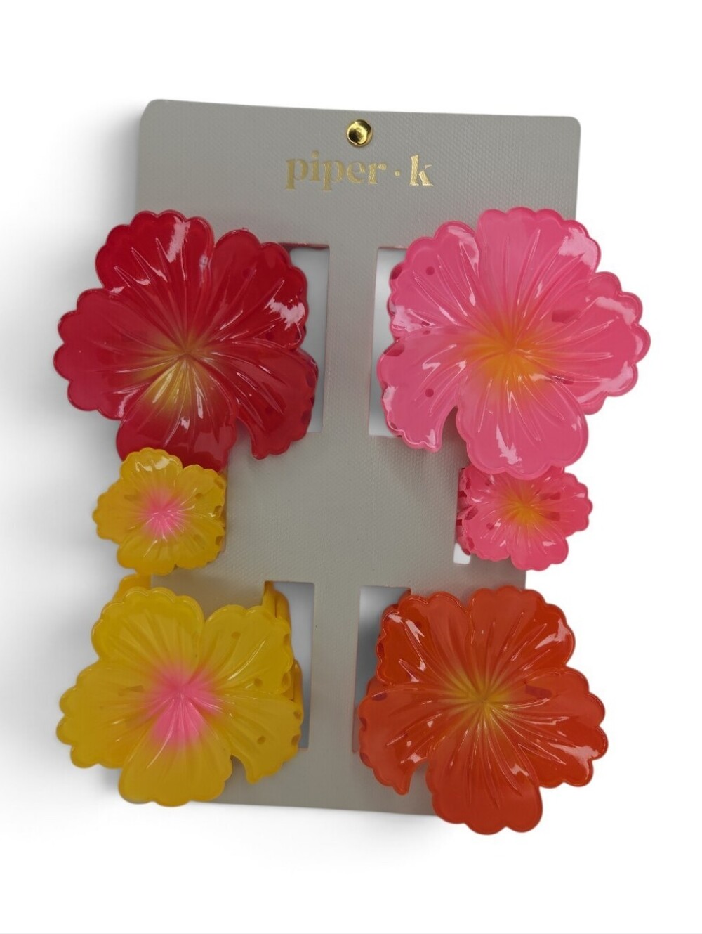 🌸▪️Piper k▪️ Bright Floral set Of 6 Hair Claw Clips